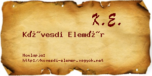 Kövesdi Elemér névjegykártya