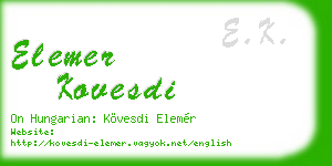 elemer kovesdi business card